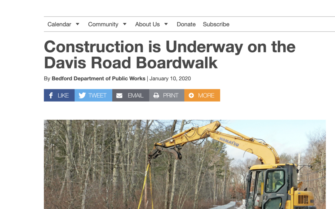 Construction Underway at Davis Road Boardwalk